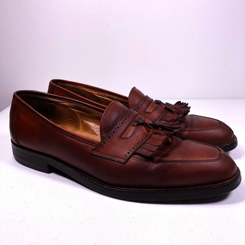 COLE Haan Tassel Kilt Mens Loafer Shoes Leather